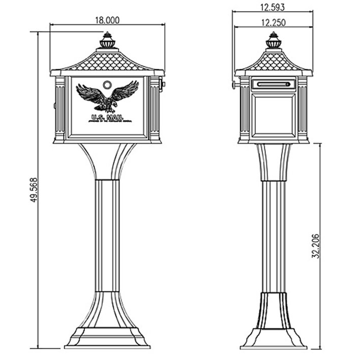 Gibraltar Mailboxes Pedestal Locking Post Mounted Mailbox & Reviews